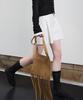 Levar Boho Suede Fringe Bag - Peanut