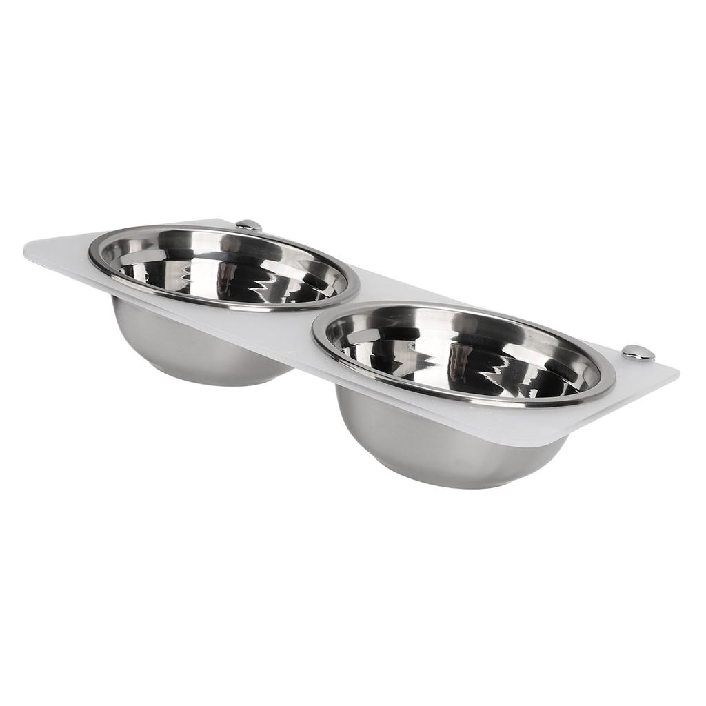 0.8L Wall Mounted Dog Feeder Stainless Steel Raised Dog Food Water Bowls Elevated Hanging Puppy