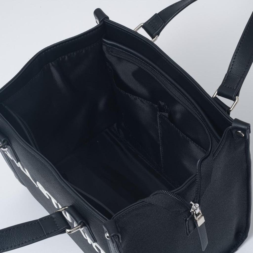 Jill Stuart Handbag with Panel and Brand Daily JSLH5AH2 2-Way Logo, Casual, Black, Women's