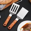 Nerezová ocel Dřevěná rukojeť Vaření Špachtle Steak Vejce Palačinka Smažení Lopatka Lopatka na pizzu Kuchyňské doplňky