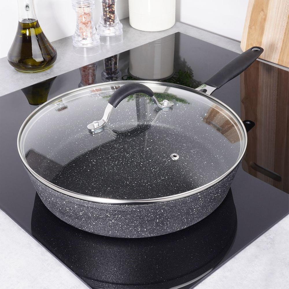 Granite Non-Stick Frying Pan with Lid 28cm