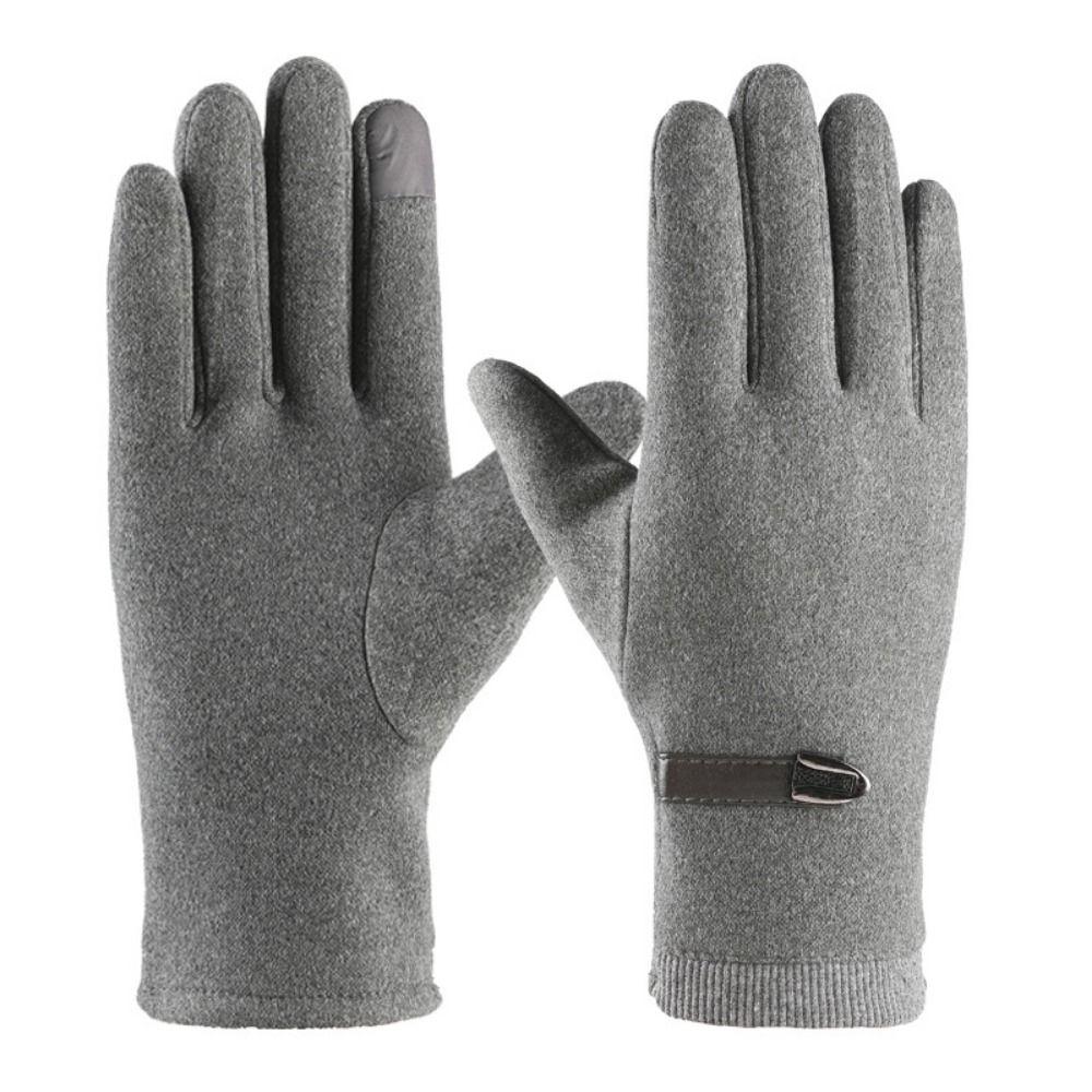 Doppelseitige Plüsch-Fingerhandschuhe Wildlederstoff Warme Handschuhe Neue Touchscreen-Handschuhe Herrenstil