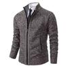 Mens Stand Collar Zip Up Knit Cardigan Sweater