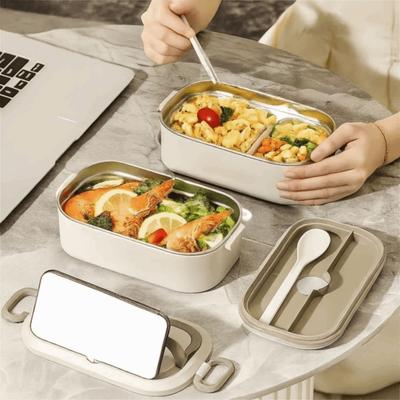 Insulation Divided Lunch Box Stackable Leakproof Food Container Large Capacity Stainless Steel Food Box Picnic