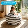 Kids Bag Chair with Stuffed Toy Storage, Soft Lounger for Children