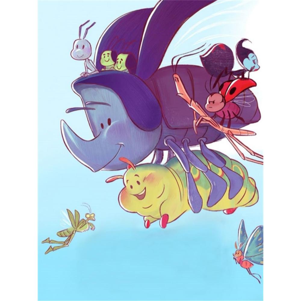 

Disney 5D DIY Diamond Painting Bug Crisis Group Flying Illustration Embroidered Mosaic Cross Stitch Home Decor Gift Crafts Round 20x30cm