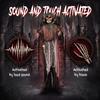 170cm Animated Grim Reaper, Life-Size Halloween Animatronic with Moving Hands/Head, Glowing Eyes, Creepy Sound