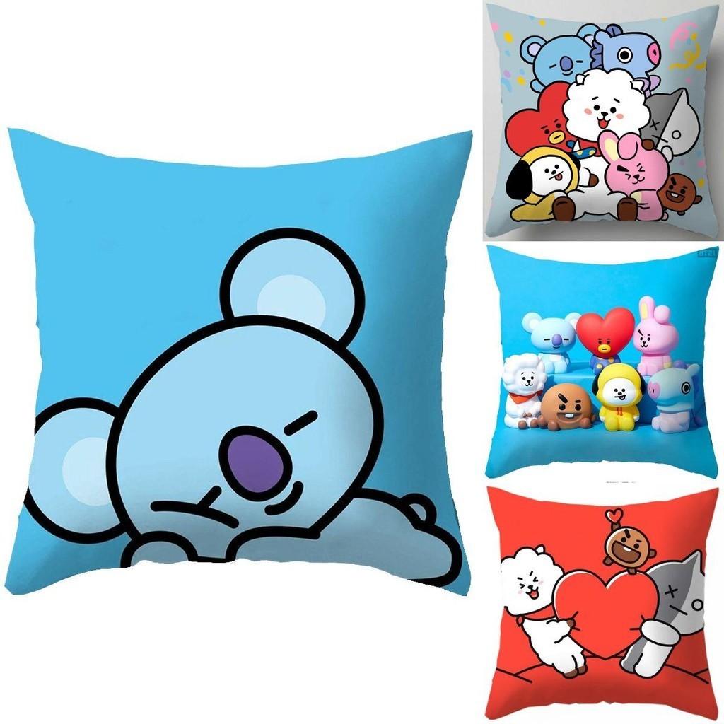Charming Bt21 Cartoon Cushion Cover For Stylish Home Decor And Comfortable Seating