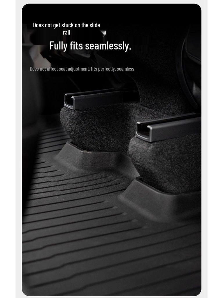 Tesla Model Y & 3 Refresh Floor Mat: Aluminum Alloy Full-Surround TPE Carpet & Pedal Pad