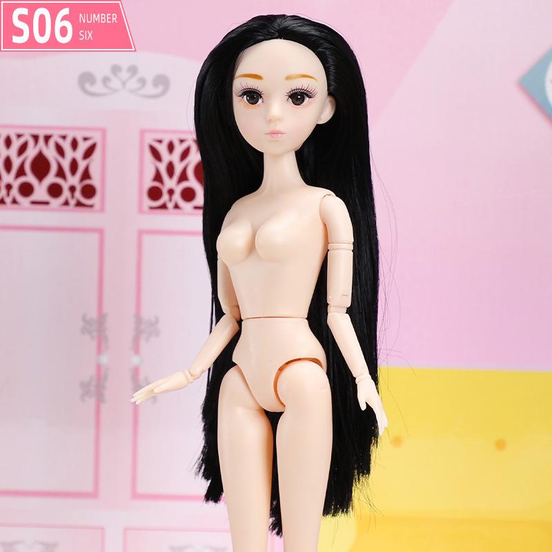 

30 см 26-сочлененная BJD кукла-принцесса для девочек, обнаженные части тела, куклы с волосами, детские игрушки, кукла для девочек head + body