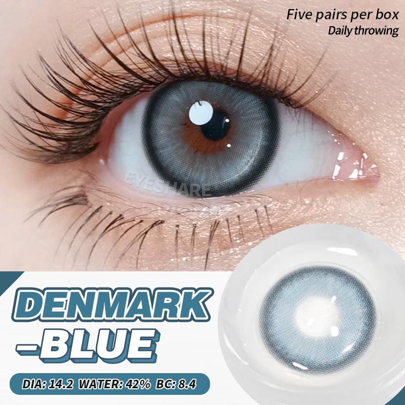 Eyeshare Fashion New Color Contact Lenses Sea Blue Glasses Lenses Dark Brown Gray Natural Beauty Lenses Dark Green Contact Lenses 1 Pair