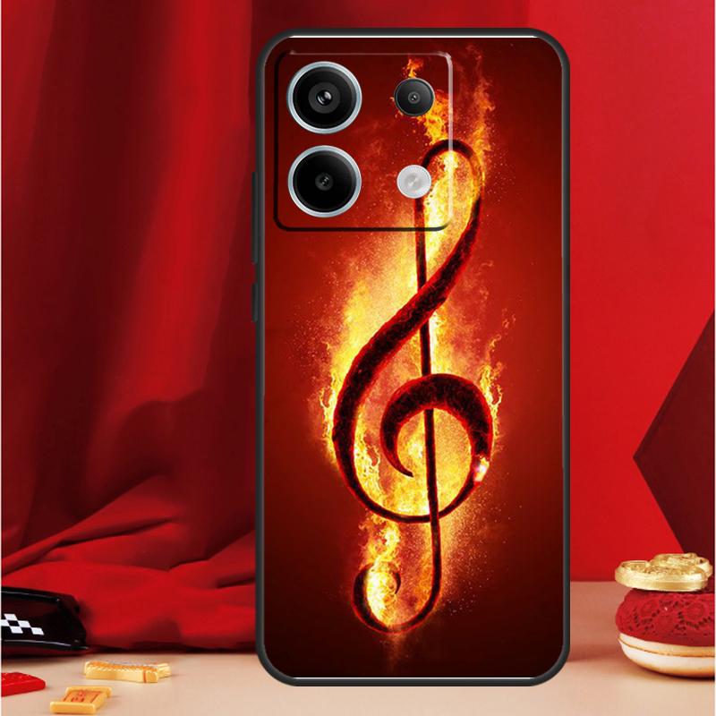 Treble Clef Music Note Case For Xiaomi Redmi Note 13 Pro 12 11 9 10 Pro 12S 11S 10S 9S Redmi 12 10C 12C 13C Cover