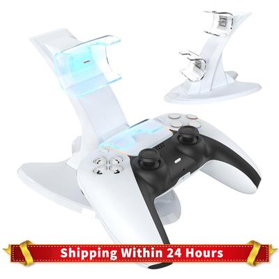 For PS 5 Controller Charging Dock with Indicator Light Gamepad Charging Base Type-C Gamepad Storage Bracket Game Accessories