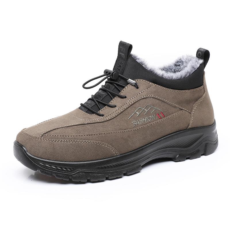 

Мужские зимние теплые ботинки для снега, короткие нескользящие ботинки на шнуровке с подкладкой из искусственного меха, удобные рабочие кроссовки, повседневные мокасины для ходьбы, обувь для мужчин 48 зелёный