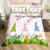 Cartoon Elf Duvet Cover Spring Garden Floral Bedding Set Botanical Flowers Quilt Cover Watercolor Printing Art Comforter Cover