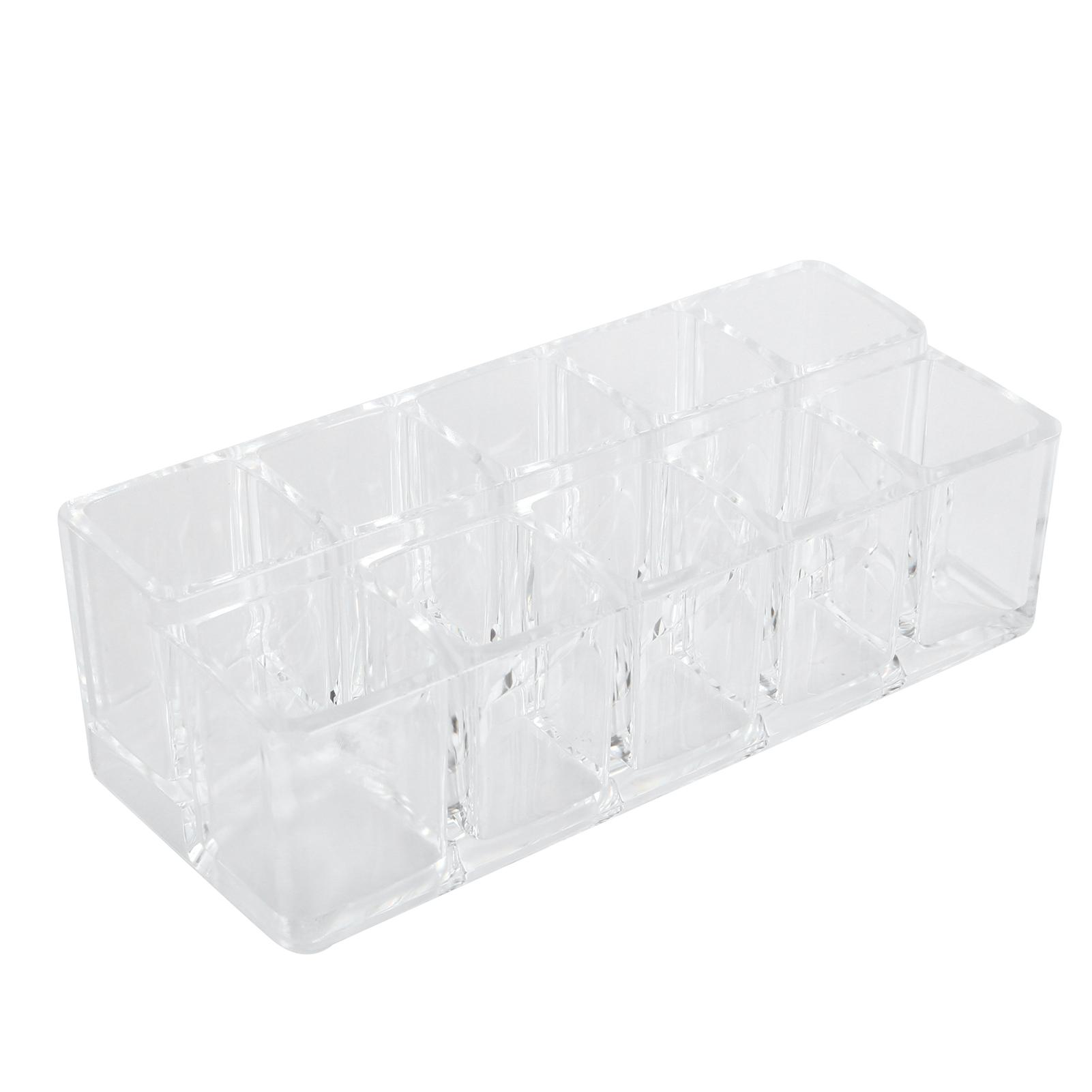 

10 Grid Transparent Lipstick Holder Organizer Acrylic Cosmetics Display Rack Stand