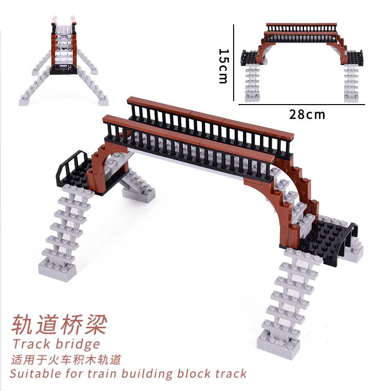 MOC Cross Track Railroad DIY Scene Building Blocks Multi Angle Curved Train Track Bricks Toys Rail Car Compatible With LEGO