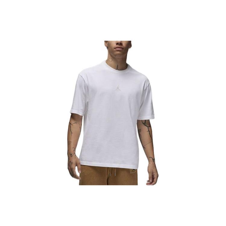 Jordan Flight Essentials T Shirts Men s White Crew Neck Moderate Straight Fit FN5994-100 L