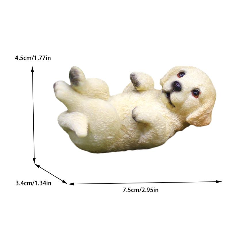 

1Pc Realistic Golden Retriever/Labrador Puppy Figurine - Resin Dog Miniature Ornament for Home & Garden Decor, Pet Model Collect бежевий