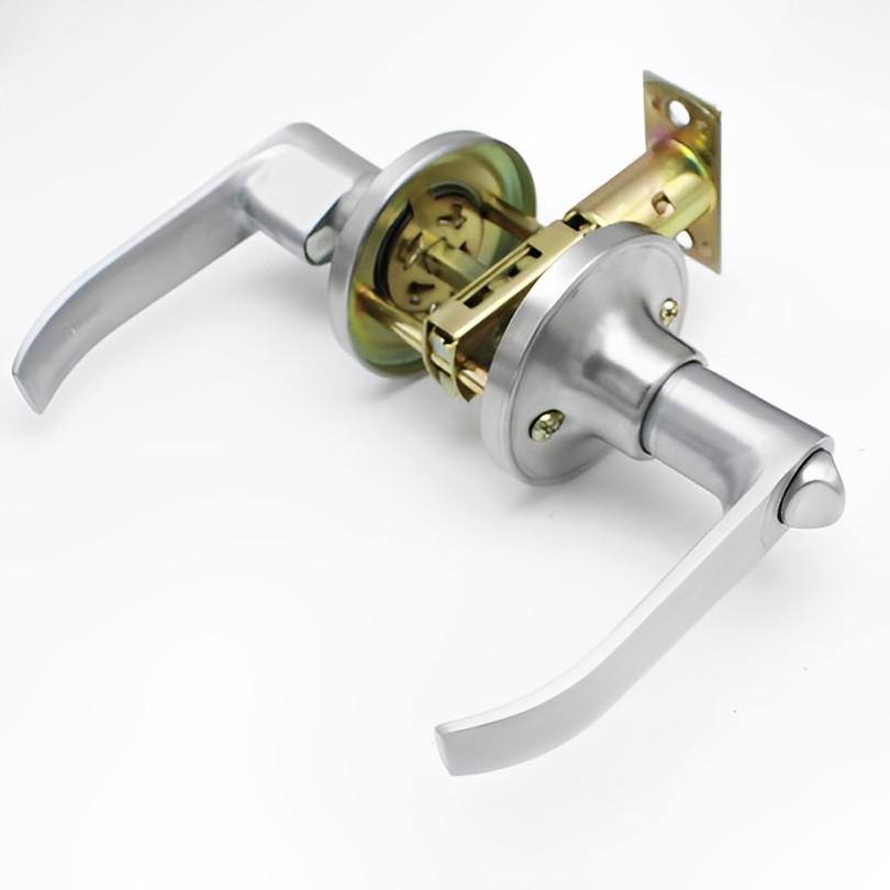Door Handle Lock Aluminum Alloy Door Key Locks Room Hotel Anti Theft Safty Security Locker Latch for Toilet /Bathroom/Bedroom