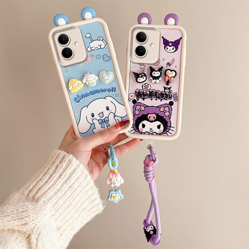 KEYSION Cute Ear 3D Cartoon Case for TECNO Spark Go 2 with Bracelet Soft Silicone Shockproof Phone Cover for Tecno Pop 10