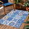Vintage Mandala Style Area Mat - Easy Clean, Non-Slip, Large Size Indoor/Outdoor Mat for Patio, Garden, Courtyard, Bed