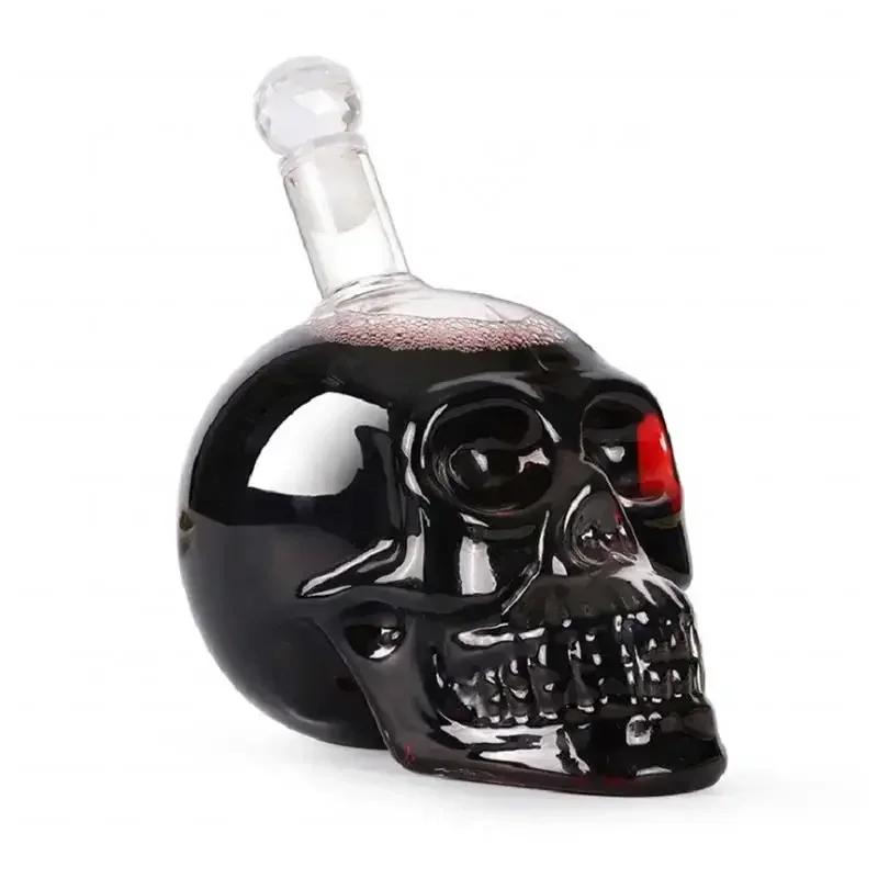 350-1000ml Creative Skull Glass Wine Bottle Whisky Wine Crystal Cup Transparent Drinking Drinkware Personality Bar Set Tool Gift