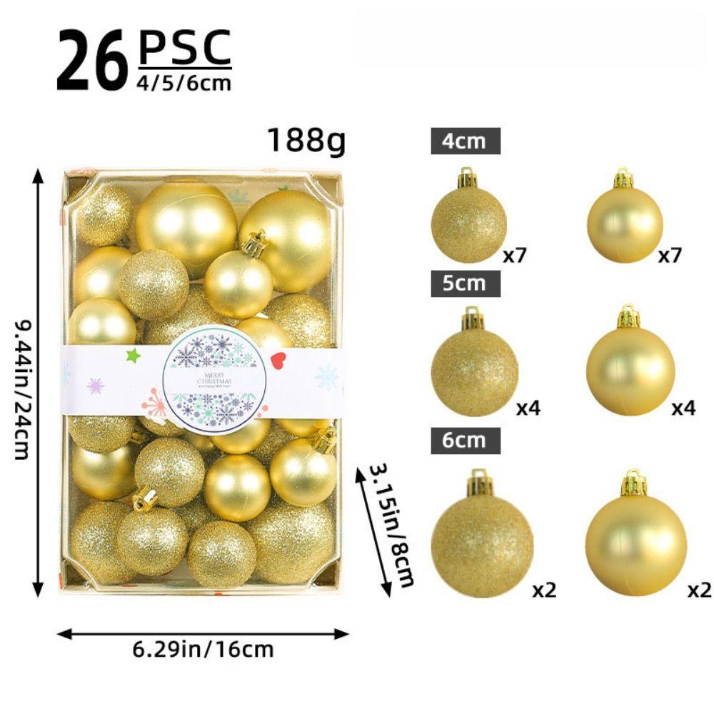 26Pcs Plastic Christmas Hanging Ball Merry Christmas Tree Decor Hotel Office Decor