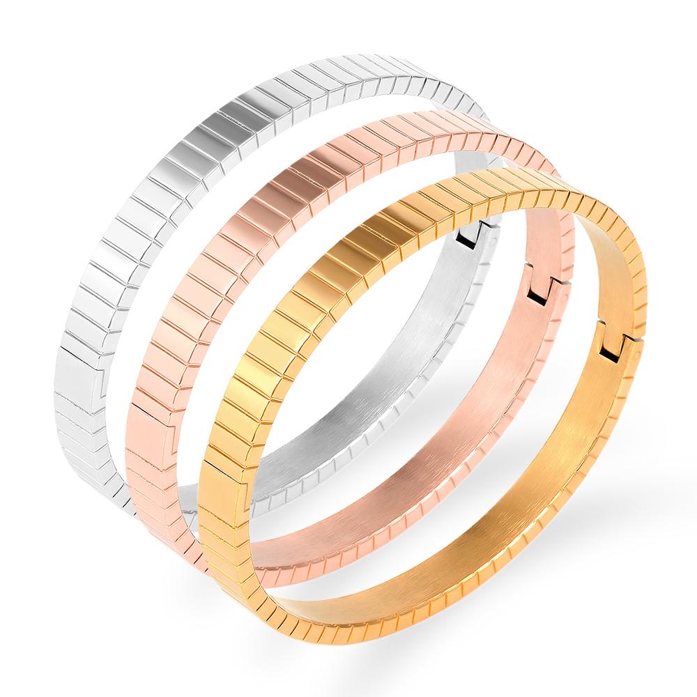 Lovers Bracelets Woman Titanium Stainless Steel Cubic Zirconia Fashion Cuff Charm Strap Bangles Jewelry for Women Gifts