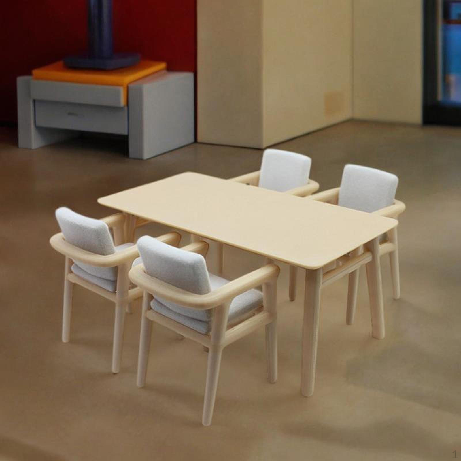 

Кукольный домик стол стулья мини мебель подарок на день рождения модель ролевые игры реквизит для феи 2.3x1.1x1 Inch