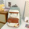 Large Capacity Junior High School Schoolbag Women's Color Contrast Backpack
