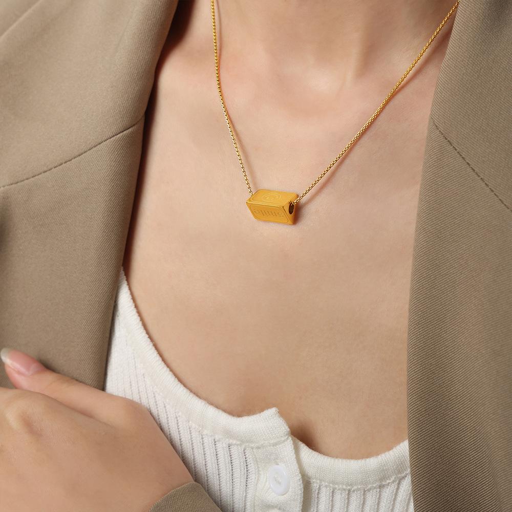 

Niche Smile кулон модное круглое ожерелье из титановой стали призма универсальная цепочка на ключицу ювелирные изделия