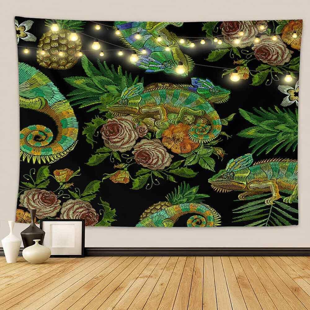 Tapestry green lizard pink 75x100 чёрный