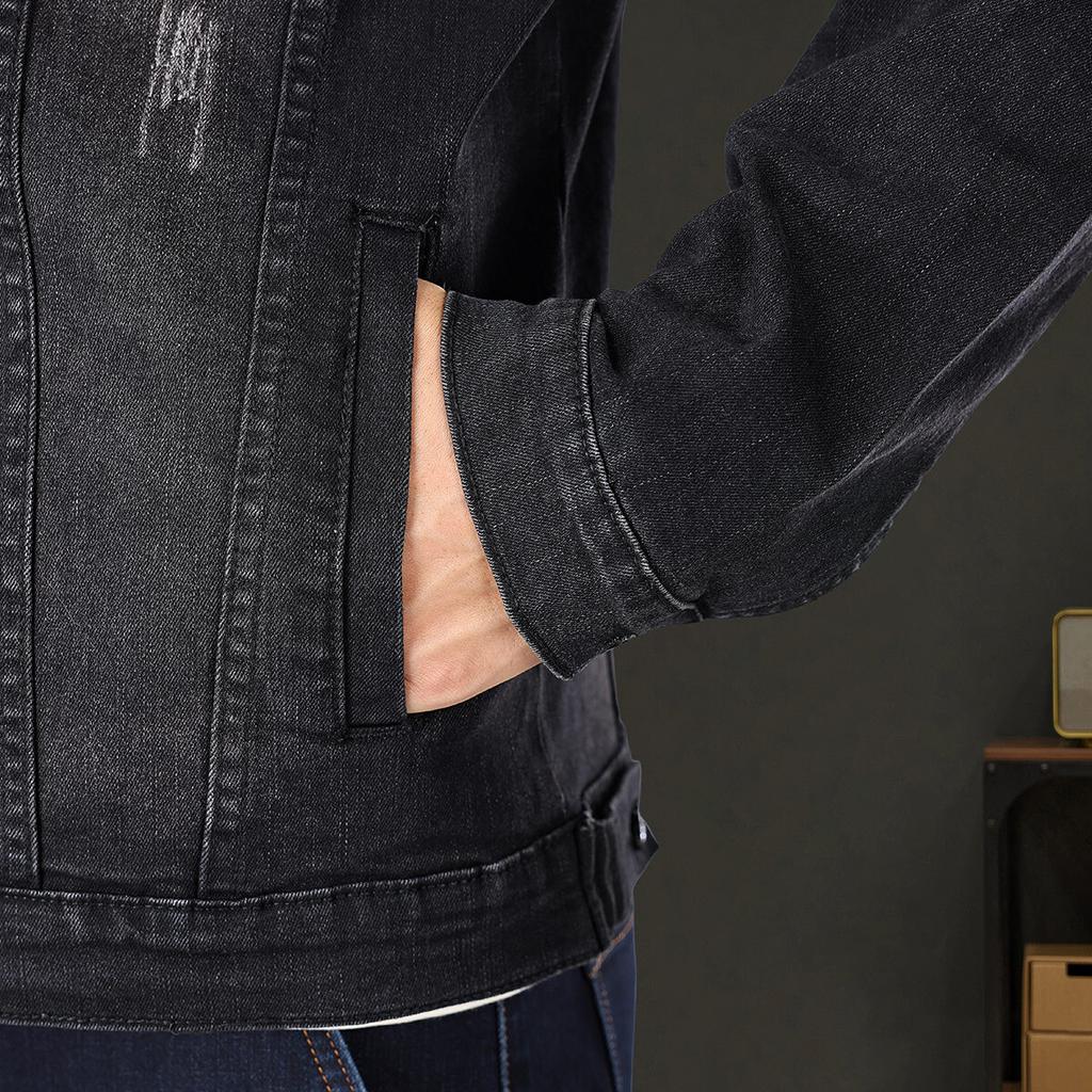 Denim Jacket Men's Spring and Autumn Retro Embroidered Casual Jacket Couple Jacket