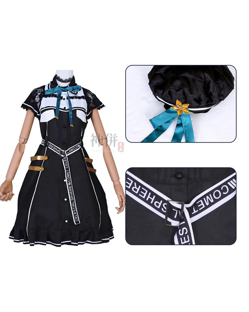 Hosimati Suisei Cosplay Costume with Adult School Stage Outfit Suisei Cosplay with Size [Excellent Quality] Wig, VTuber, Costume, Festival, Event,