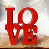 Valentine's Day LOVE Table Sign Wooden Love Letter Desktop Decoration Home Office Red Love Block Home Party Wedding Anniversary Ornament