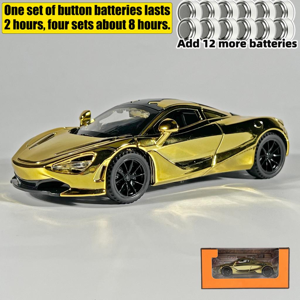 1:32 McLaren 720S Electroplate Super Sports Car Diecast Alloy Model Car Classic Decoration High Simulation Ornament Birthday Boy