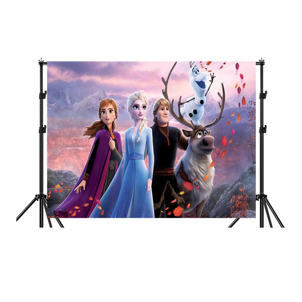 Frozen Background Decoration Banner For Festive Events With Cartoon Design For Party Decor