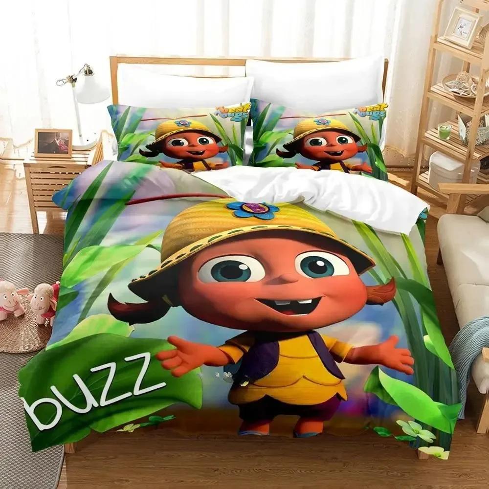 Beat Bugs Bedding Set Single Twin Printed Bed Set With Pillowcase Bed Duvet Cover Soft Single Double Queen Super King Size