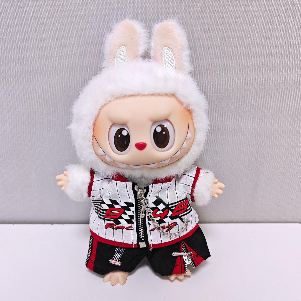 Ubranka dla lalki Labubu Moda Kombinezon wyścigowy Spodnie Garnitur Ubranka dla lalki