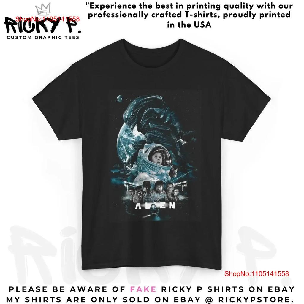 Alien 1979 Movie T Shirt Heavy Cotton Vintage Streetwear Top For Everyday Wear Unisex Casual Designer Clothes Stretched