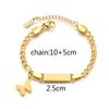 Custom Engraved Children's Titanium Steel Bracelet with Butterfly, Heart, and Star Designs