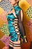 Clearstone SugarWhip Cosplay Halloween Restraint Cheongsam, Peacock, Women's, Blue