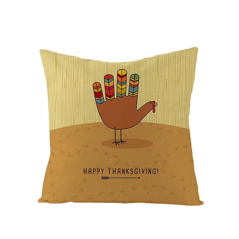 New Thanksgiving Turkey Polyester Pillow Cover Ins Nordic Pillow Cushion Cover Home