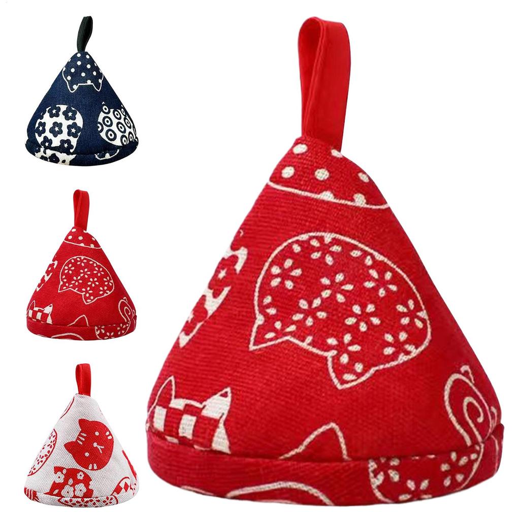 1Pair Triangle Pot Handle Cap Non-slip Heat Insulation Glove High Temperature Resistance Cotton Gloves Portable Kitchen Gadget