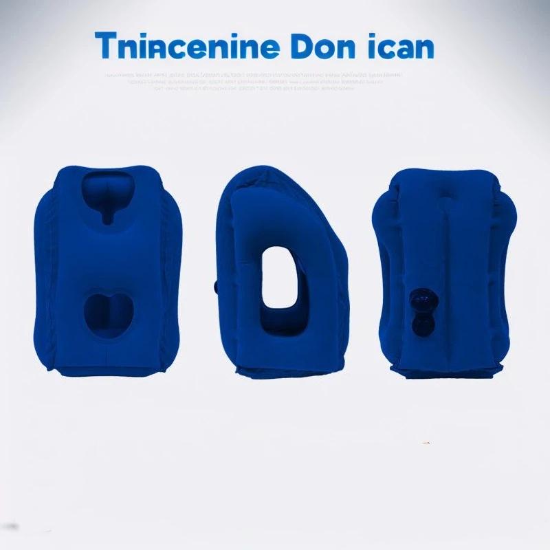 Portable Inflatable Travel Neck Pillow , Hand-Washable Cover For Airplane Car Bus Train Office Nap Camping