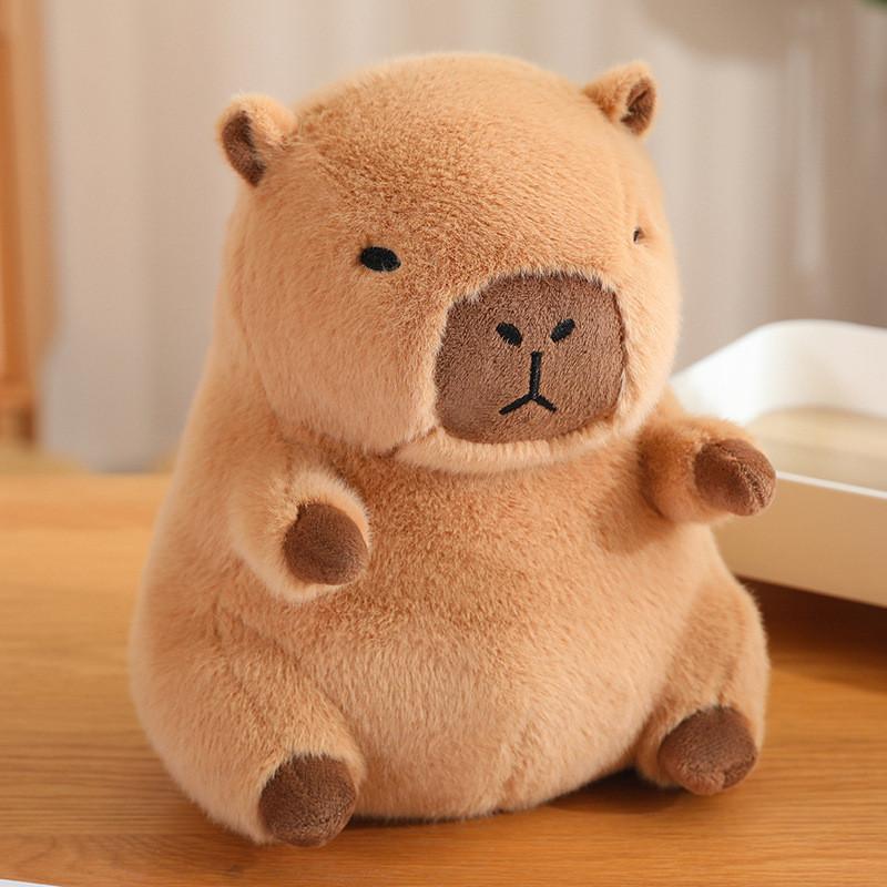 Capybara Plush Huggable Toy With Unique Food Designs And Soft Short Plush Fabric