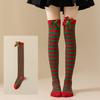 Women Over Knee Socks Christmas Diagonal Striped Christmas Thigh High Stockings Knee High Socks
