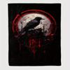 [Gothic Crow Blanket] Gothic Crow Pattern 1pc Flannel Blanket | Halloween Gift Blanket for Family and Friends Midday Nap Blanket