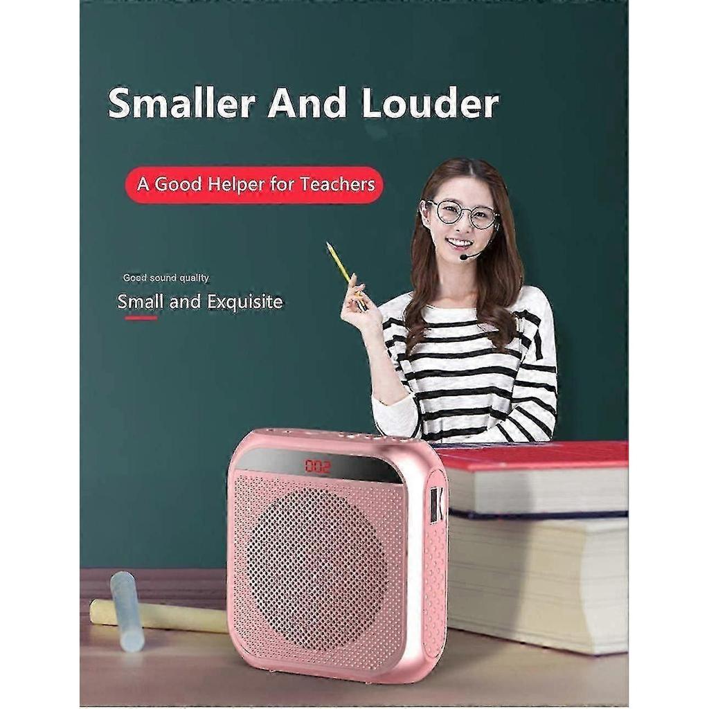 Amplificateur vocal portable avec microphone-casque filaire, haut-parleur rechargeable (noir)